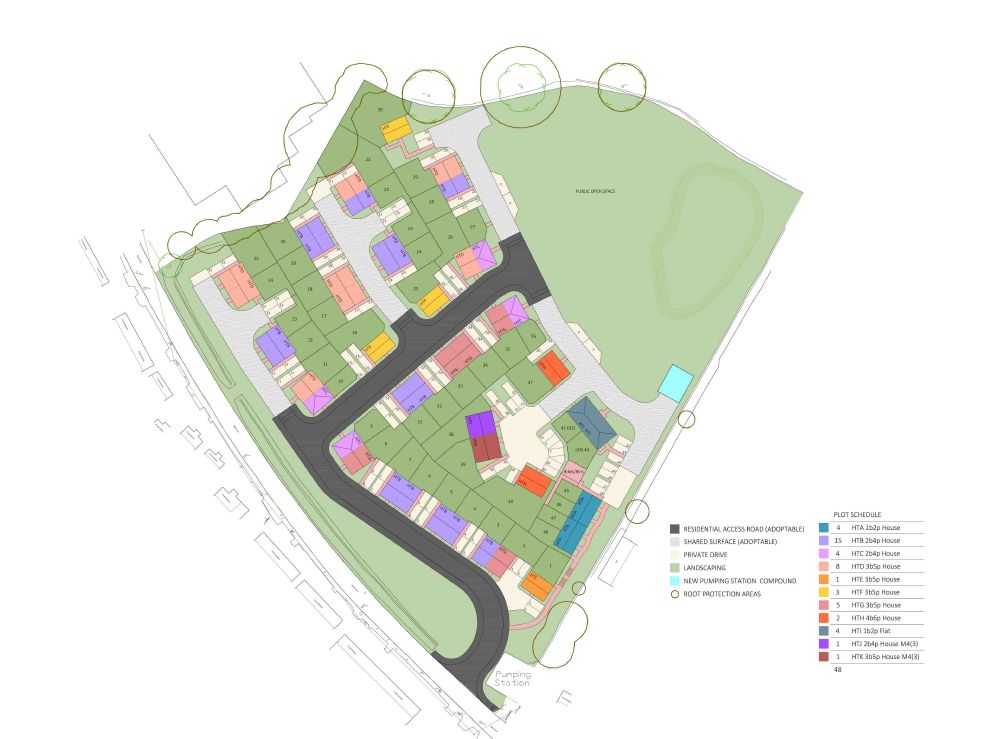 Amendments for proposed 48 dwellings